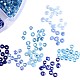 Perles de rocailles rondes en verre 6/0 couleur mélangée perles opaques en vrac argent doublé bleu SEED-PH0001-05D-2