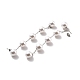 Orecchini pendenti a catena lunga con perle di plastica rotondi STAS-D179-04P-03-2