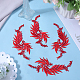 GORGECRAFT 4Pcs 2 Styles Red Leaves Iron On Patch Embroidered Patches Leaf Embroidery Applique Wedding Embroidery Patch for DIY Dress Jeans Clothes Garment Curtain Pillow Shoes Embellishments DIY-GF0008-58C-4