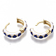 Brass Huggie Hoop Earrings EJEW-S209-05B-4