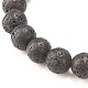 Bracelet extensible en pierre de lave naturelle avec étoile de mer en alliage BJEW-JB08192-05-5