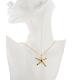 Golden Plated Brass Starfish Pendant Necklaces NJEW-BB01584-5