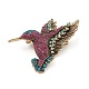 Rhinestone Bird Brooch Pin JEWB-Q030-08AG-1