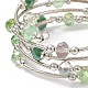 Glass Beads Five Loops Wrap Bracelets BJEW-JB09056-03-5