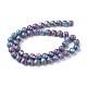 Brins de perles turquoise et charoite en ligne argent synthétique assemblés G-D0006-C19-8mm-2