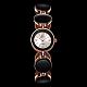 女性のブレスレットウォッチ  合金のガラスクォーツ時計  ブラック  ローズゴールド  195mm WACH-BB16857-A-2