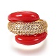 Brass Micro Pave Cubic Zirconia Finger Rings RJEW-F087-03G-1