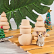 Olycraft20pcs未完成の木製クリスマスオーナメント木製雪だるまクリスマスツリーペグ人形diy木製人形お祭りの装飾用落書き描画おもちゃとdiy工芸品 WOOD-FG0001-06-3