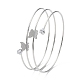 304 braccialetto avvolgente in filo metallico a triplo anello in acciaio inossidabile BJEW-K227-01P-1