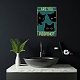 Creatcabin Panneau de chat noir en métal vintage pour décoration de salle de bain AJEW-WH0157-727-5