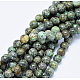 Brins de perles turquoises africaines naturelles (jaspe) G-D840-90-10mm-4