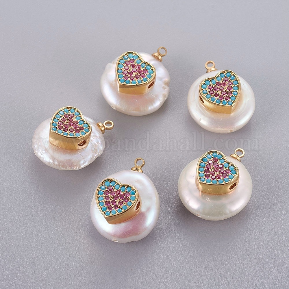 Perle D'eau Douce Naturelle 10x12mm - Ton Rose Bleu Vert - Pour Création Bijoux
