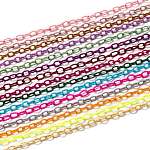 Handgefertigte Kabelschlaufe aus Nylon, Oval, Mischfarbe, 8~9x11~13x2 mm, ca. 85 cm / Strang, 33.5 Zoll