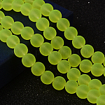 Transparente Glasperlen stränge, matt, Runde, grün gelb, 8 mm, Bohrung: 1~1.6 mm, ca. 99 Stk. / Strang, 31.4 Zoll