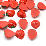 Decoden-Cabochons aus Erdbeerharz, Imitation Lebensmittel, rot, 20x18x7 mm