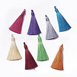 Polyester Tassel Pendants, Mixed Color, 78~82x8mm, Hole: 2~4mm