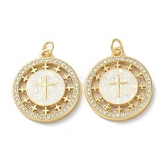 Латунные микропаве прозрачные подвески с фианитом KK-C045-10G