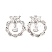Латунные микропаве прозрачные подвески с фианитом KK-S389-08P