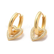 Серьга-кольцо из латуни с микропаве из кубического циркония EJEW-C057-05G