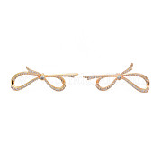 Bowknot Clear Cubic Zirconia Stud Earrings EJEW-S199-25G-NF