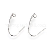 200Pcs 304 Stainless Steel Earring Hooks Ear Wire with Horizontal Loop  17x22mm