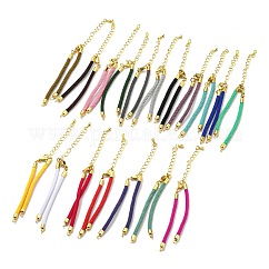Armbänder aus Nylonschnüren, passend für Verbindungsanhänger, mit Messingzubehör und Karabinerverschlüssen aus Edelstahl 304, langlebig plattiert, Mischfarbe, 6-1/2~6-3/4 Zoll (16.5~17 cm), Bohrung: 1.8 mm