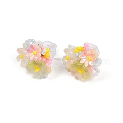 Blumen-Ohrstecker aus Glas und Kunststoff&nbsp;FS-WG119A6-03