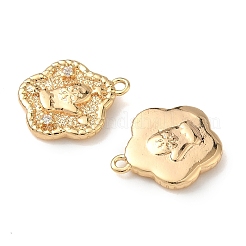 Pendenti natalizi in ottone micro pavé con zirconi cubici trasparenti&nbsp;KK-A280-03E-G