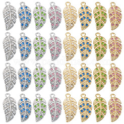 40 Stück 8-Farben-Legierung mit Strass-Anhängern&nbsp;FIND-TA0009-66