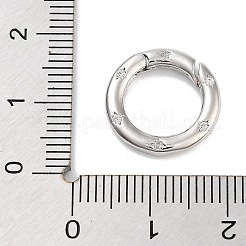 Messing Micro Pave klare Zirkonia Feder Tor Ringe&nbsp;X-KK-M293-54P