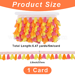5.47 mètre de bordures en dentelle à franges en polyester de style ethnique&nbsp;SRIB-CY0001-32A