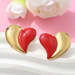 Boucles d'oreilles à tige en acier inoxydable 304 en forme de cœur&nbsp;LS-EJEW-A130-01G-03