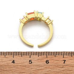 Bagues de manchette en laiton micro pavé de zircone cubique pour femmes&nbsp;RJEW-C123-07G