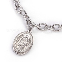 Bracelets à breloques en acier inoxydable 304 résistant au ternissement&nbsp;BJEW-O169-02