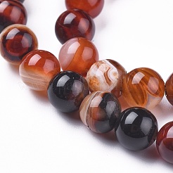 Chapelets de perles en agate à rayures naturelles/agates à bandes&nbsp;G-I261-C05-8mm