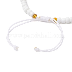 Braccialetti di perline intrecciate in turchese sintetico e semi di vetro&nbsp;BJEW-JB11157-02
