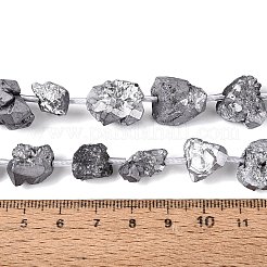 Perles et fils d'améthyste naturelle brute plaqués par électrolyse&nbsp;G-Q610-06E