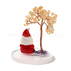 Decorazioni natalizie per alberi in scaglie di quarzo giallo naturale&nbsp;DJEW-K028-03B
