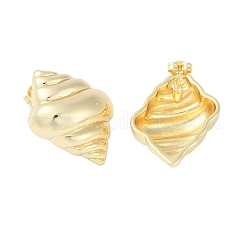 Boucles d'oreilles en laiton escargot de mer pour femmes&nbsp;EJEW-S232-01G