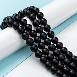 Natürliche schwarze Onyxperlenstränge&nbsp;G-Z024-01A