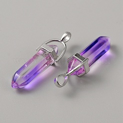 Doppelte spitze Anhänger aus Glas&nbsp;G-WH0016-41J