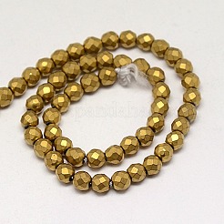 Electroplate non magnetici ematite sintetico fili di perline&nbsp;G-J169C-3mm-04