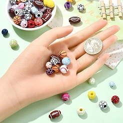 DIY-Kits zum Herstellen von Armbändern aus Acrylperlen mit Sportmotiv&nbsp;DIY-YW0010-96