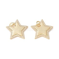 Pendenti in zirconi cubici trasparenti in micro pavè di ottone&nbsp;KK-G415-16G