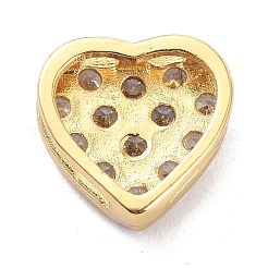 Charms scorrevole in zirconia cubica trasparente micro pavè di ottone&nbsp;ZIRC-P085-04G
