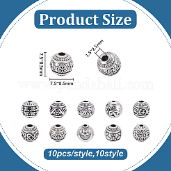 100pcs 10 Arten tibetanische Legierungsperlen&nbsp;FIND-PH0060-13