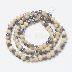 Chapelets de perles en verre opaque de couleur unie&nbsp;EGLA-A034-P4mm-I04