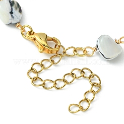 Bracciali per bambini con catene di perline e pepite di conchiglia naturale&nbsp;BJEW-JB09462-01