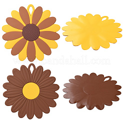 2 Stück Silikon-Topflappen in 2 Blumen-Stilen&nbsp;AJEW-GF0011-17B