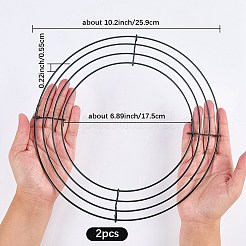 2 x runder Kranzrahmen aus Eisen&nbsp;AJEW-SP0002-94